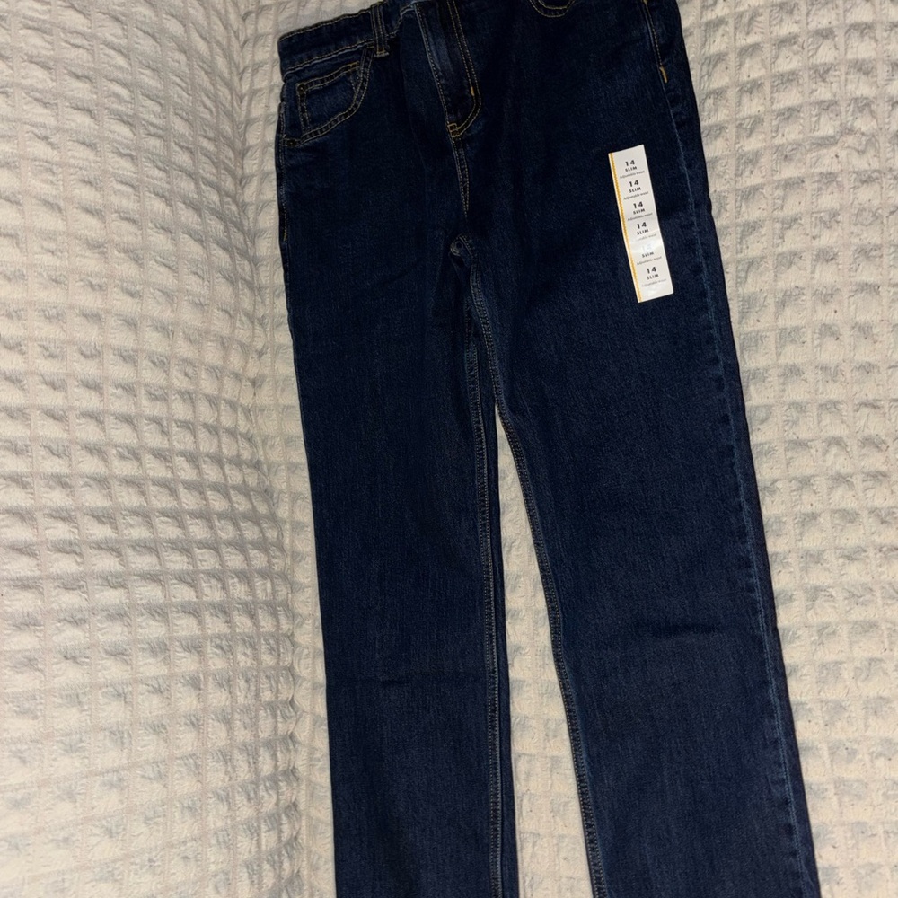 Cat & Jack Slim Dark Blue Size 14 Youth Jeans(Adjustable Waist)